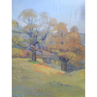 Vintage Impressionist Pastoral Landscape Painting For Sale
