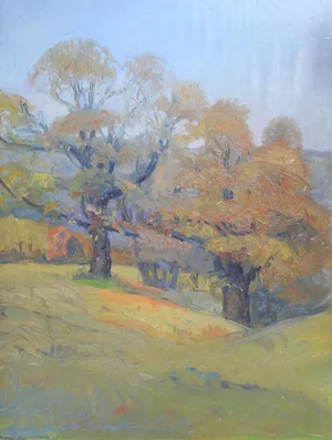Vintage Impressionist Pastoral Landscape Painting