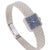 Blue Vintage Omega Geneve Ladies 18k White Gold Blue Dial Square Mesh Bracelet Watch For Sale - Image 8 of 15