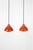 1970s nordisk solar compagni, denmark. Design: k. Kewo. Orange lampshades made of high-quality abs plastic (heavy and...