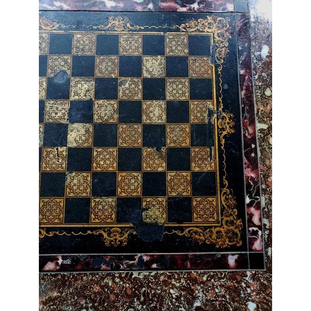 19th C American Marbleized Slate Chess Board in Walnut Frame, C. 1880 For Sale In Raleigh - Image 6 of 10
