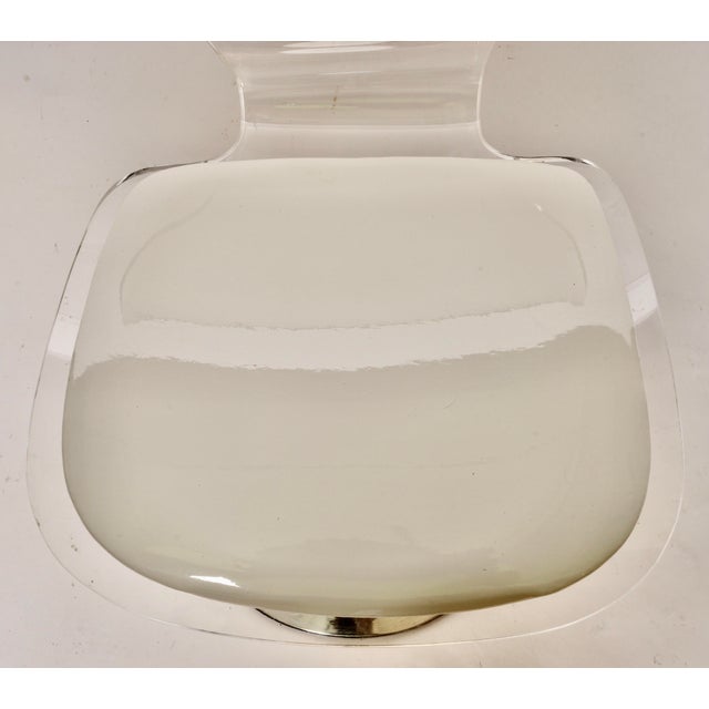 Metal 1970s Lucite and Chrome Based Swivel Dining Chairs by Charles Hollis Jones for Hill Manufacturing- Set of 4 For Sale - Image 7 of 10