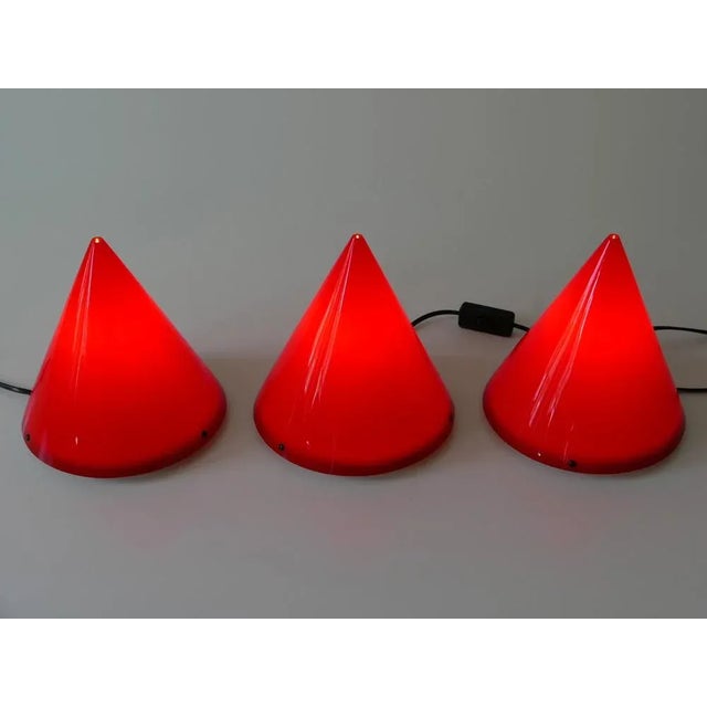 Acrylic Table Lamps or Cone Sconces by Verner Panton for Poly Thema, Set of 3 For Sale - Image 16 of 18