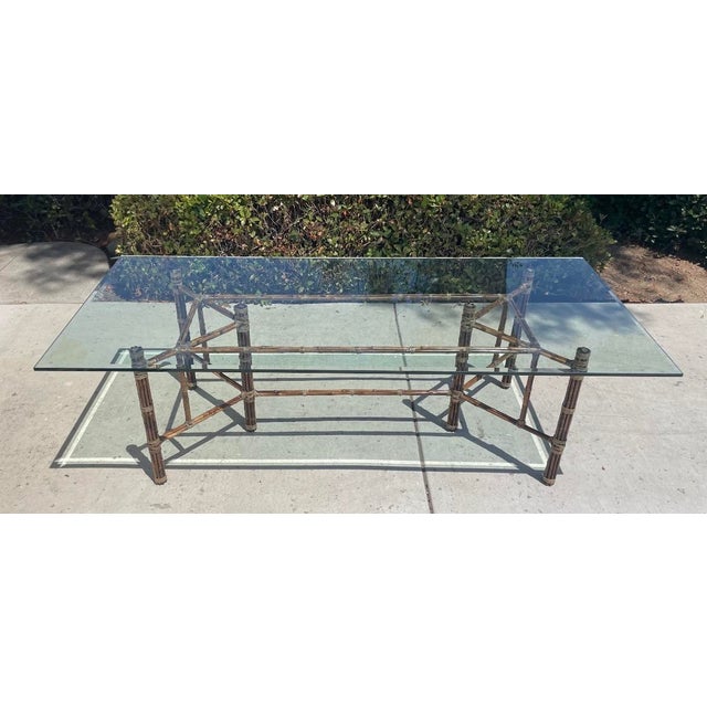 Contemporary Authentic McGuire Vintage Bamboo Dining Table For Sale - Image 3 of 9