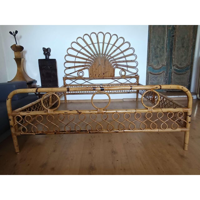 Mid-Century Bamboo Bed, 1960s For Sale - Image 6 of 8