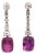 4.89ct & 4.43ct Pink Sapphire Diamond 18k White Gold Earrings, Agl Certified-Set of 2 For Sale