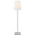 Modern Visual Comfort Signature Grenol Buffet Lamp in Polished Nickel with Linen Shade For Sale - Image 3 of 3
