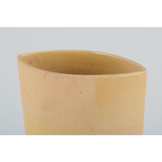 Ceramic Vase with Yellow Glaze, 1980s For Sale - Image 3 of 9