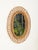 Stunning French Riviera style large oval mirror, fully made of hand-woven wicker, curved rattan, and bamboo. This elegant...