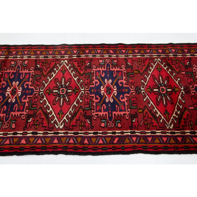 Persian Vintage Persian Heriz Runner - Hand-Knotted Wool Hallway Rug For Sale - Image 3 of 8