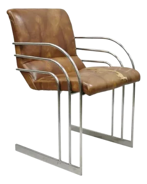 Mid 20th Century Mid Century Modern Art Deco Chrome Cantilever Milo Baughman Style Arm Chair