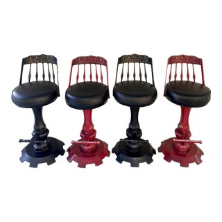 1960s Vintage Kessler Industries Cast Aluminum Bar Stools - Set of 6 For Sale
