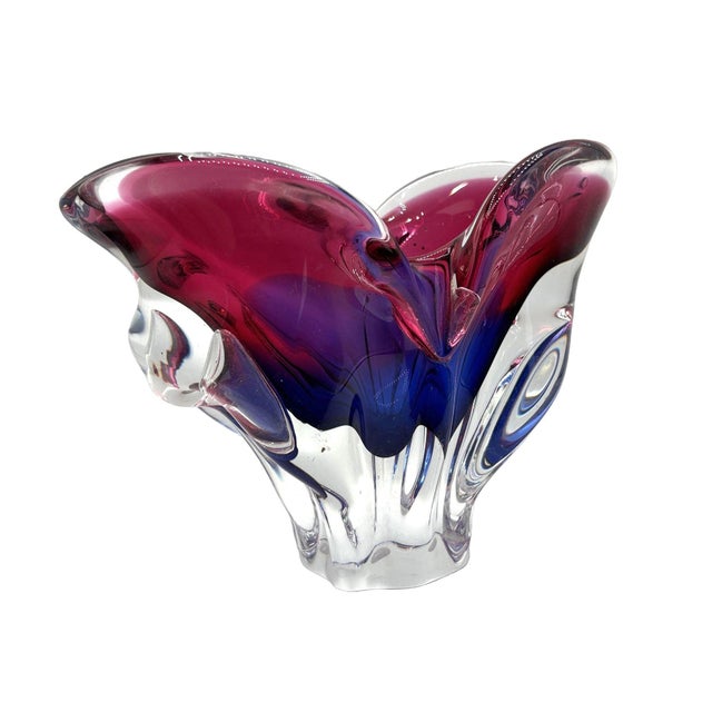Mid 20th Century Art Glass Bowl Attributed to Josef Hospodka Czechoslovakia For Sale - Image 4 of 7