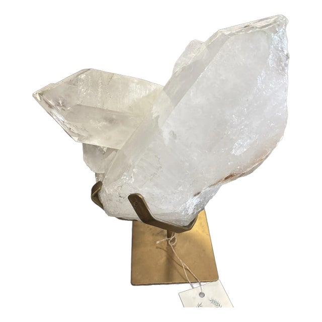 A Quartz Crystal on Golden Stand - B For Sale