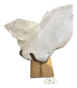 A Quartz Crystal on Golden Stand - B