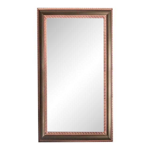 Modern Framed Mirror in Antique Matte Bronze by Vanzzini Arts + Decor For Sale