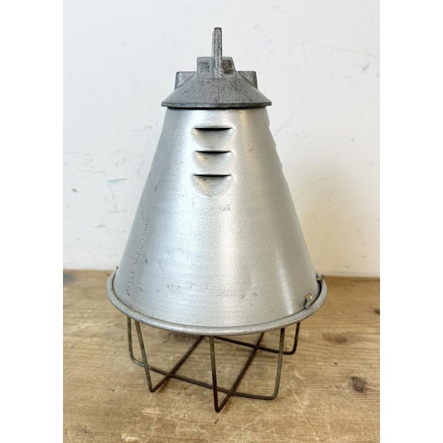 Grey Industrial Aluminium Cage Pendant Lamp, 1970s For Sale - Image 17 of 18