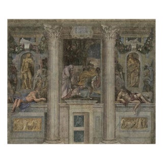 Antique Style Panoramic Wall Décor on Canvas, 19th Century For Sale