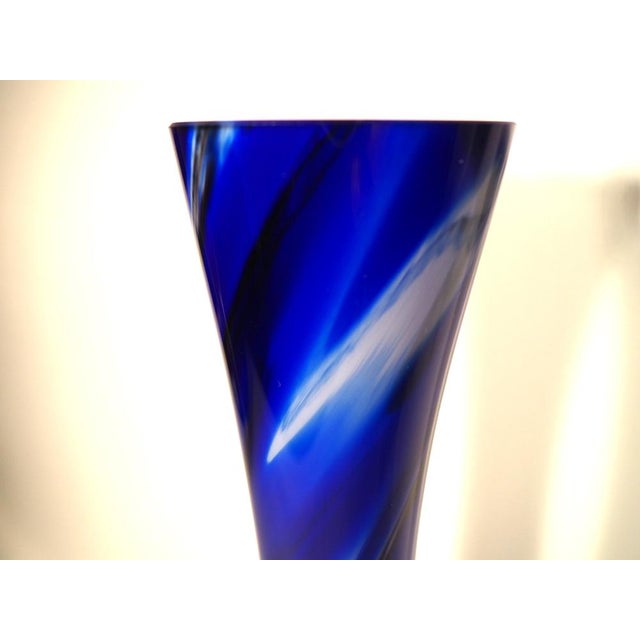 Italian Blue Handmade Glass Vase by Lino, 1980s For Sale - Image 6 of 10