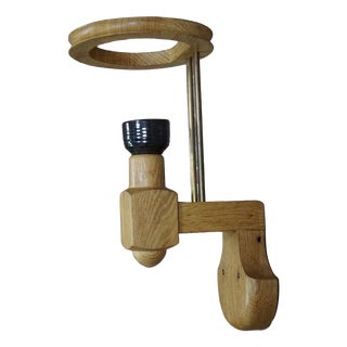 Wall Light in Oak by Guillerme Et Chambron for Votre Maison, 1950s For Sale