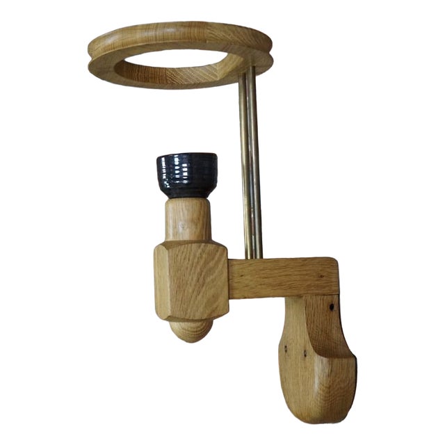 Wall Light in Oak by Guillerme Et Chambron for Votre Maison, 1950s For Sale
