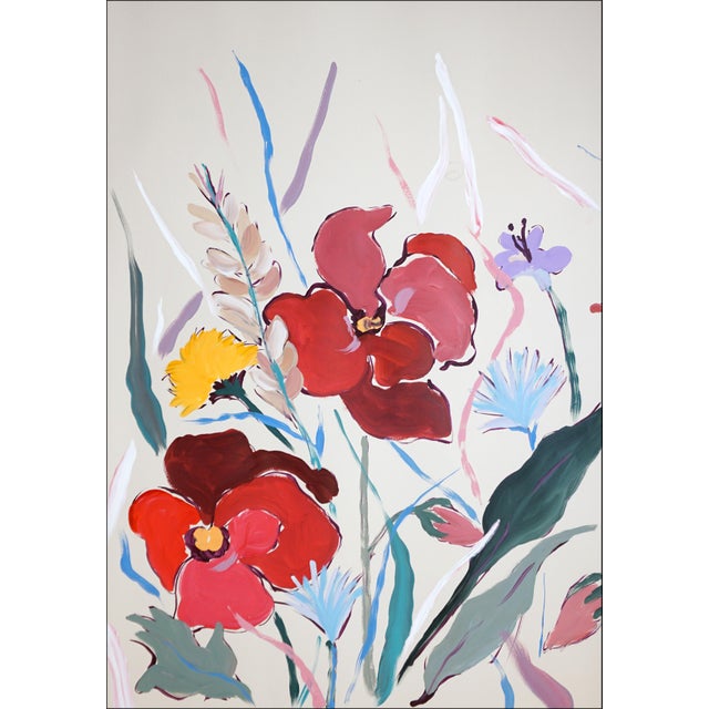 2026, Illustration Style Painting Triptych of Poopies and Wildflowers, Acrylic Paint on Watercolor Paper by Romina Milano For Sale - Image 4 of 11