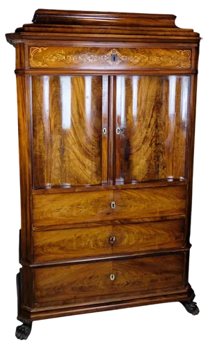 Cabinet in Polished Mahogany and Walnut, 1880