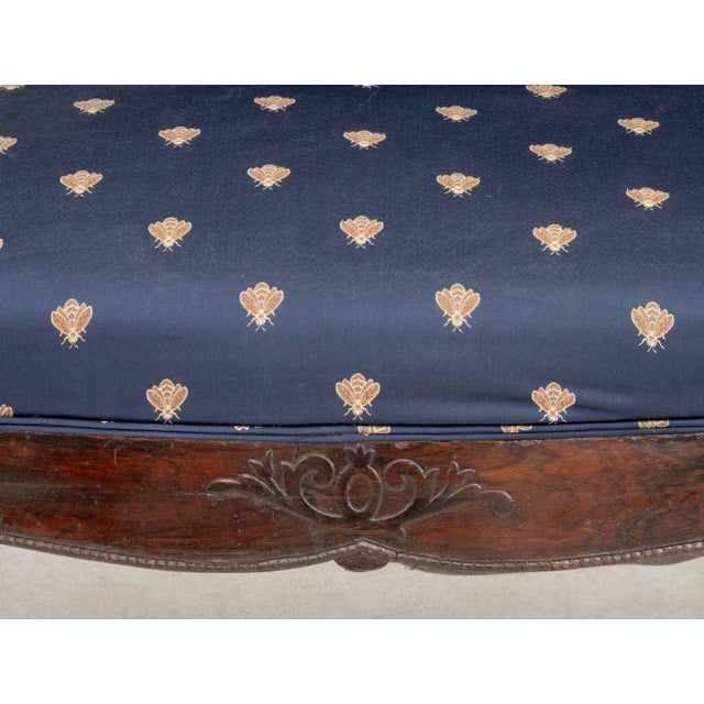 19th Century Victorian Button-Tufted Upholstered Walnut Sofa For Sale - Image 5 of 8
