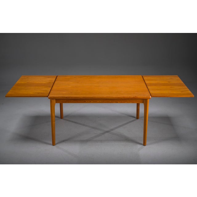 Brown Danish Extendable Dining Table in Teak by Henning Kjærnulf for Vejle Møbelfabrik, 1960s For Sale - Image 8 of 17