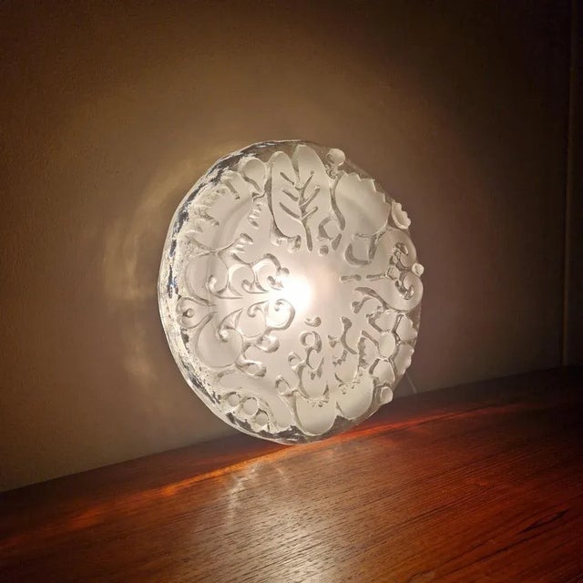 Black Mid-Century Glass Flush Mounts from Peill & Putzler, 1960s, Set of 2 For Sale - Image 8 of 13