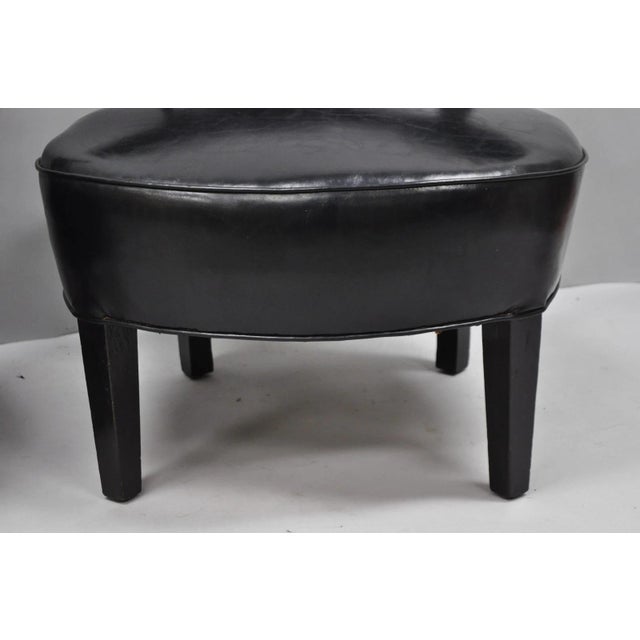 Vintage Mid Century Modern Low Black Barrel Back Lounge Club Chairs - A Pair For Sale - Image 9 of 18