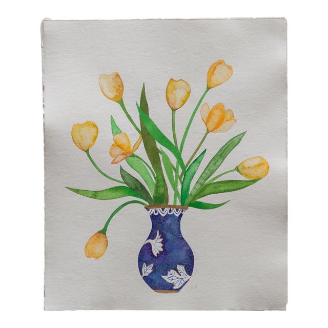 Sarah Martinez Yellow Tulips Original Painting For Sale