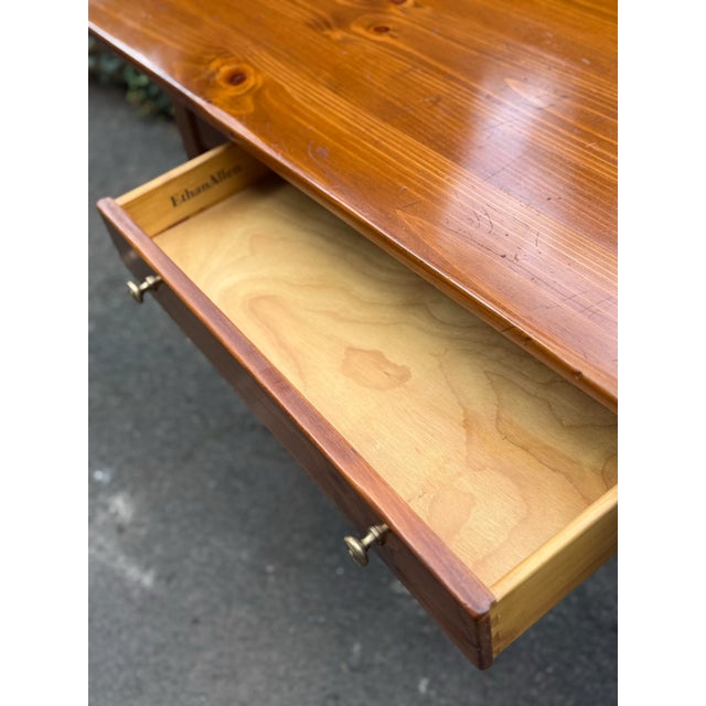 Ethan Allen Country Craftsman Pine Console Table For Sale - Image 12 of 12