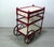 Red and Cream 3-Tier Serving Cart with Drawer, 1950s For Sale - Image 6 of 9