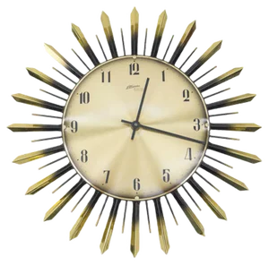 Sunburst Wall Clock from Atlanta Electric, Germany, 1960s