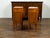Brown Pair of Italian 1800s Walnut Demilune Bedside Tables with Tambour Doors For Sale - Image 8 of 10