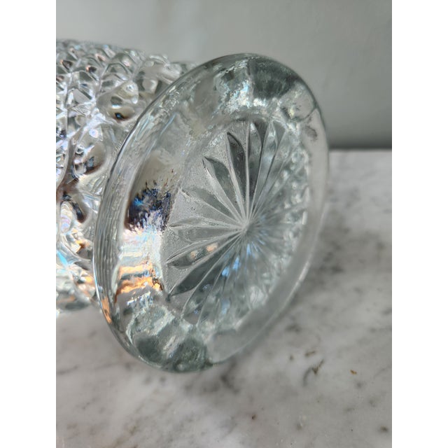 Vintage Victorian Crystal Pressed Motif Tall Pitcher For Sale - Image 9 of 10