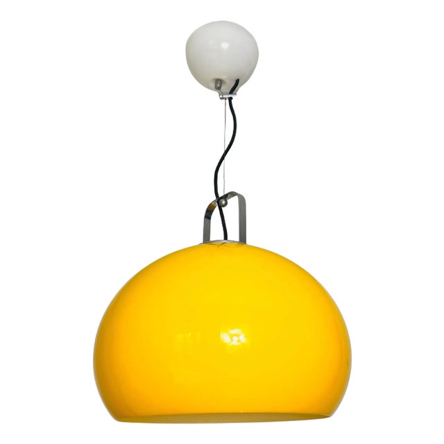 Yellow Pendant Lamp by iGuzzini, Italy, 1970s For Sale