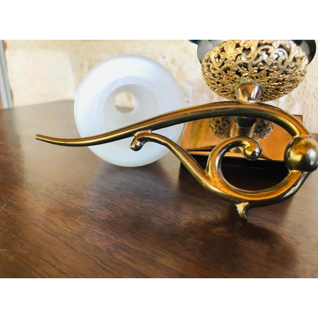 Metal Mid-Century Scandinavian Style Brass & Opaline Sconces, Set of 2 For Sale - Image 7 of 15
