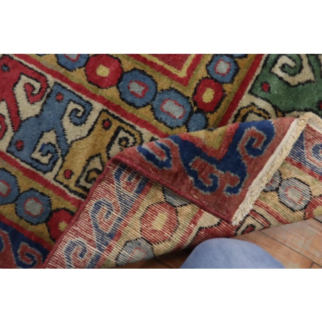 Brick Red Radiant Colorful Indian Vintage Room Size Rug For Sale - Image 8 of 18