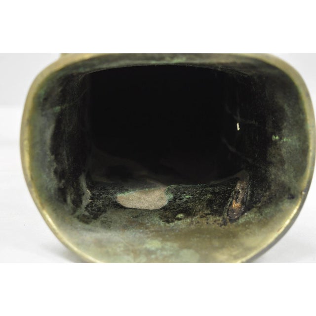 Antique Art Nouveau Chinese Gilt Bronze Nude Female Sculpture Statue 16" Vase For Sale - Image 14 of 17