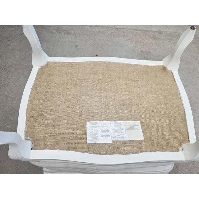 Wood Pair of Restoration Hardware French Louis XV Style Upholstered Ottomans With Cabriole Legs For Sale - Image 7 of 10