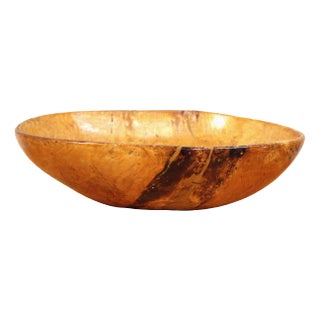 Large Swedish Folklore Birch Wooden Bowl, 1890s For Sale
