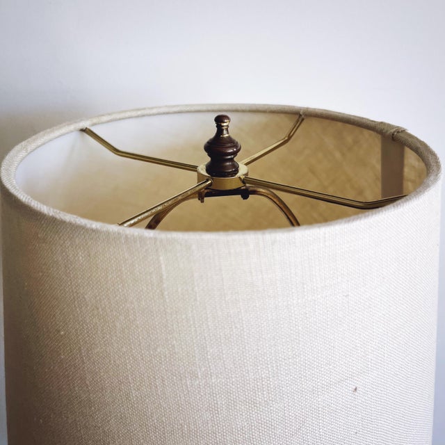 Vintage Hong Kong Ornate Brass Dragon Lamp For Sale - Image 4 of 8