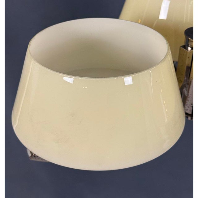 Art Deco Chrome Chandelier with Glass Shades, 1930s For Sale - Image 7 of 9