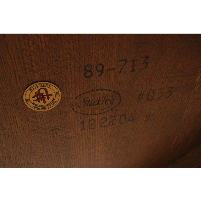 Stickley Mission Collection Oak Round Pedestal Dining Table For Sale - Image 17 of 18