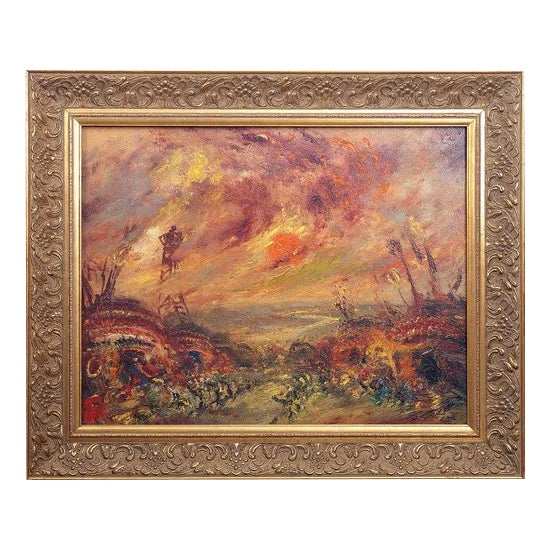 Stage Design for the Opera Prince Igor, Oil on Board, 20th Century For Sale