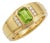 Peridot & Cz Engagement Ring • Dainty Signet Unisex Ring • August Birthstone Ring Us 7 For Sale