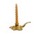 This elegant vintage brass chamberstick features a classic Rococo Revival design with flowing scrollwork, shell motifs,...