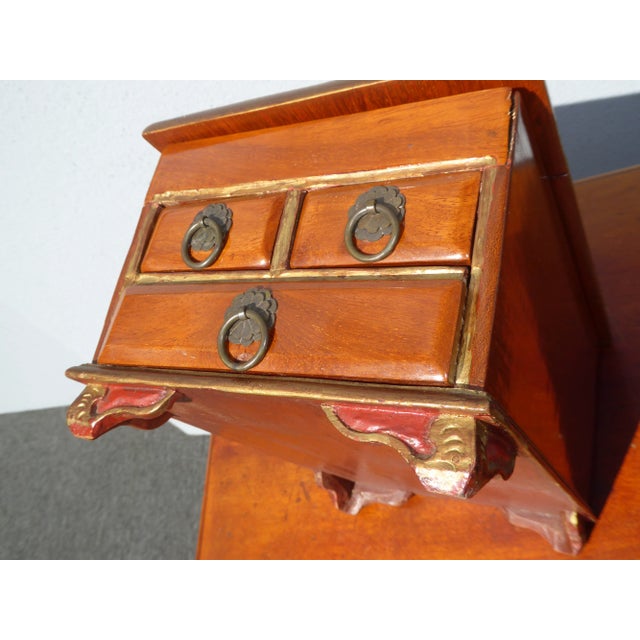 Vintage Late 19th Century Jewelry Box W Fold Up Mirror ~ French Country For Sale - Image 12 of 13